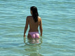 topless girl in aegean sea