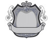 Royal badge with a banner for your text, isolated