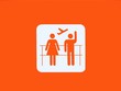 Orange departing flights sign