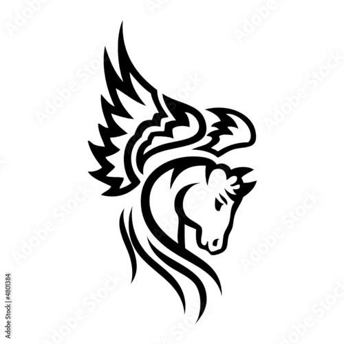 mustang logo silhouette. black horse silhouette vector