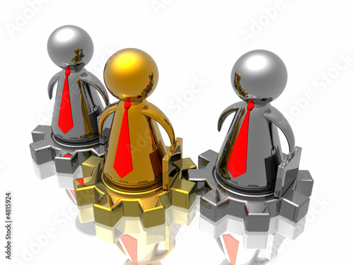 Golden leader and business team