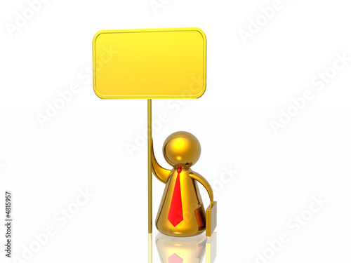 business man and blank board