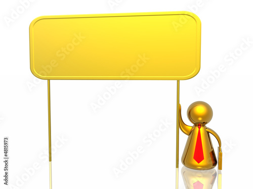 business man and blank board