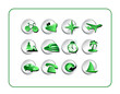 Travel Icon Set - Green-Silver Travel Icon Set - Green-Silver