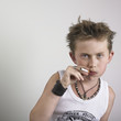 Young boy with cigarette