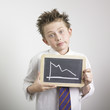 Boy holding a graph