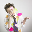 Boy covered in sticky notes Boy covered in sticky notes