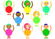 children raising hands