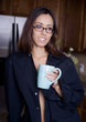 Sexy woman Late night hot drink