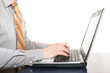Man tzping on laptop