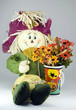 Skarecrow with flowers in a halloween cup