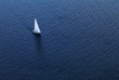 Lonely yacht. The top view