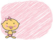 Illustration: cartoon baby fair skin girl and scribble frame cartoon baby fair skin girl and scribble frame