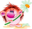 Hedgehog with a flower