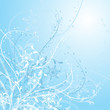 Winter floral background, vector illustration