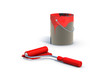 Illustration: paint pot, roller, painting paint pot, roller, painting