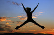 Jumping woman silhouette