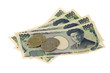 Japanese currency isolated on white background Japanese currency isolated on white background
