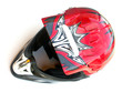 casque rouge à visière
