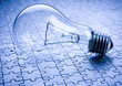 Light bulb on jigsaw