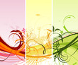 Flower background with waves, element for design, vector
