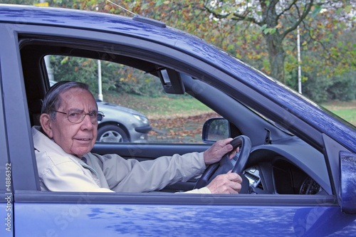 Retired gentleman in car Retired gentleman in car