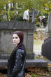 Woman in cemetery
