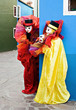 Foto: Two clowns in mask performing Two clowns in mask performing
