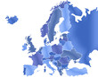 Carte Europe Camaieu Bleu