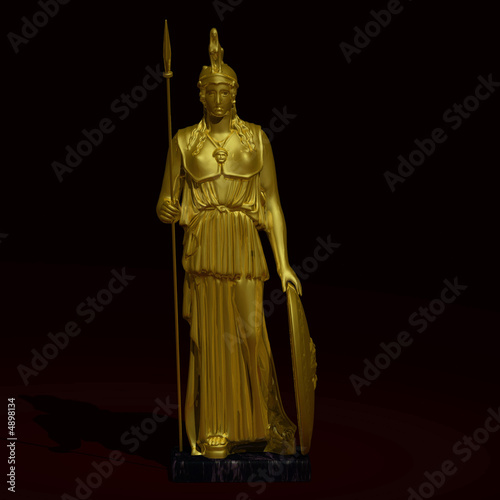 Sculpture Athena on Photo  Gold Statue Of Goddess Athena  With Clipping Path    Ralf Kraft