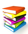 Colored Books Massive Isolated...