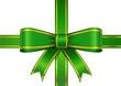 Ruban vert paquet cadeau 