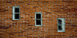 3 windows in a brick wall 3 windows in a brick wall