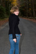 Woman runs down road Woman runs down road