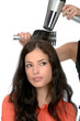 hairdresser is drain a long black hair hairdresser is drain a long black hair