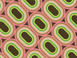 retro pink and green pastel rings