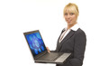 Business woman with computer
