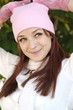 Sexy woman in warm clothing and playful Sexy woman in warm clothing and playful