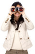 casual girl using binoculars casual girl using binoculars