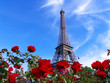 Tour Eiffel et roses rouges, Paris, France Tour Eiffel et roses rouges, Paris, France