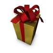 Ilustración: 3D Gift Box isolated in white 3D Gift Box isolated in white