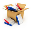 cardboard box with books cardboard box with books