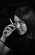 Girl smoking cigarette