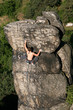 Climber on rock tower