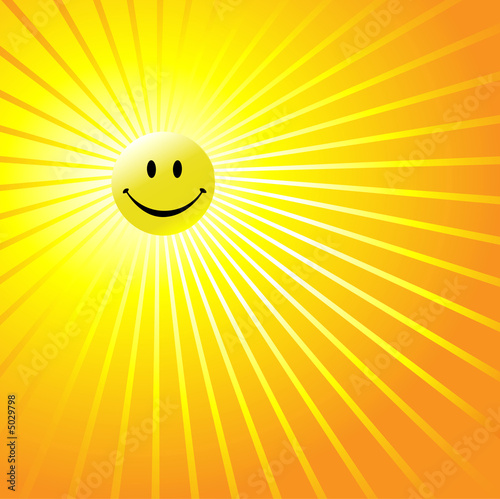smiley sun face. Happy Radiant Smiley Face