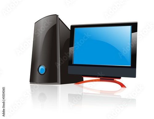 blue personal computer and monitor