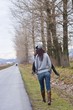 Young woman walking