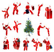 A collage of a man dressed as Santa Claus