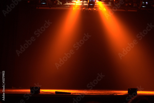The theater lights with smoke