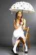 under umbrella